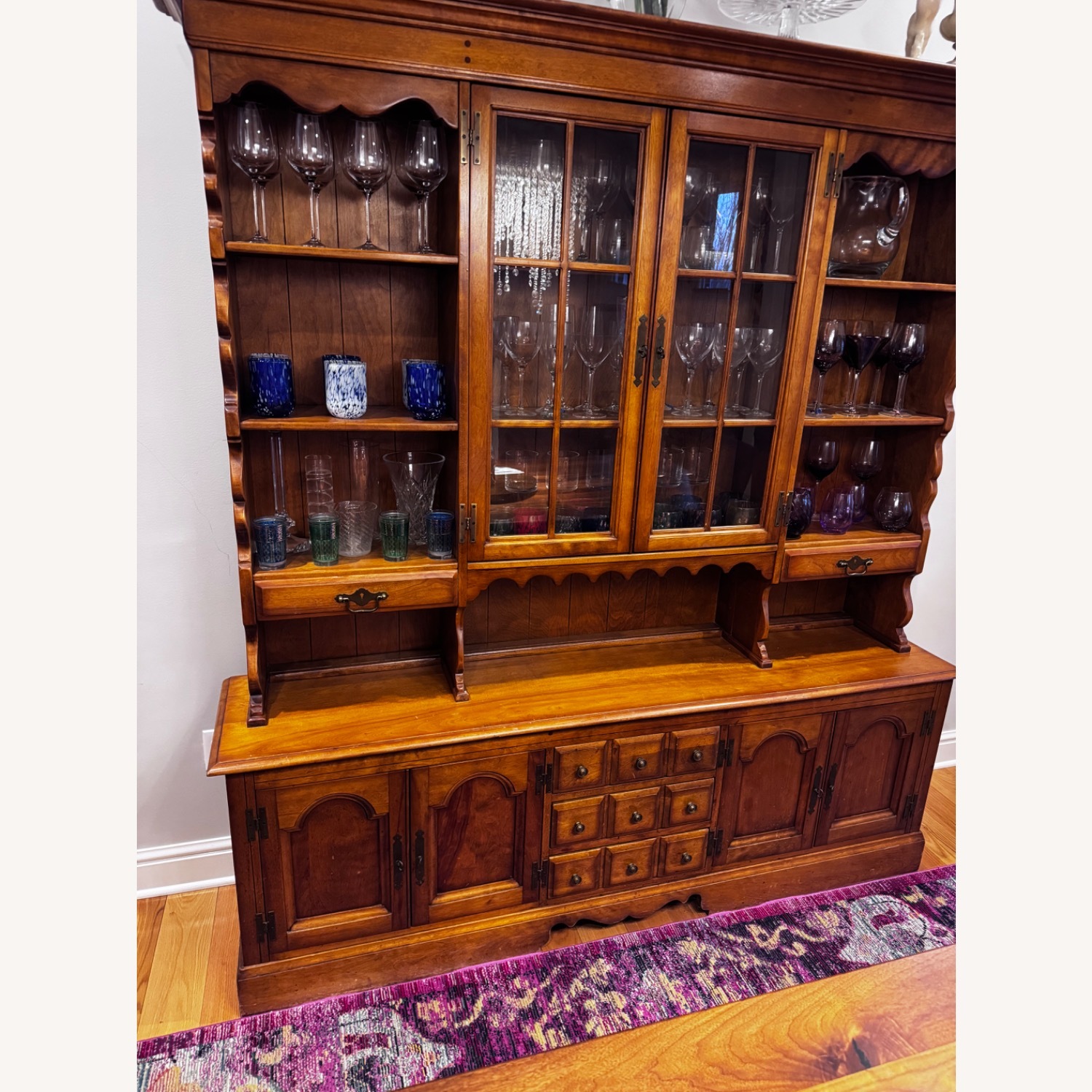 Light Brown Solid Wood China Hutch - image-2