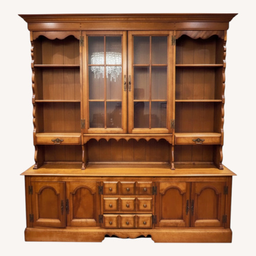 Used Light Brown Solid Wood China Hutch for sale on AptDeco