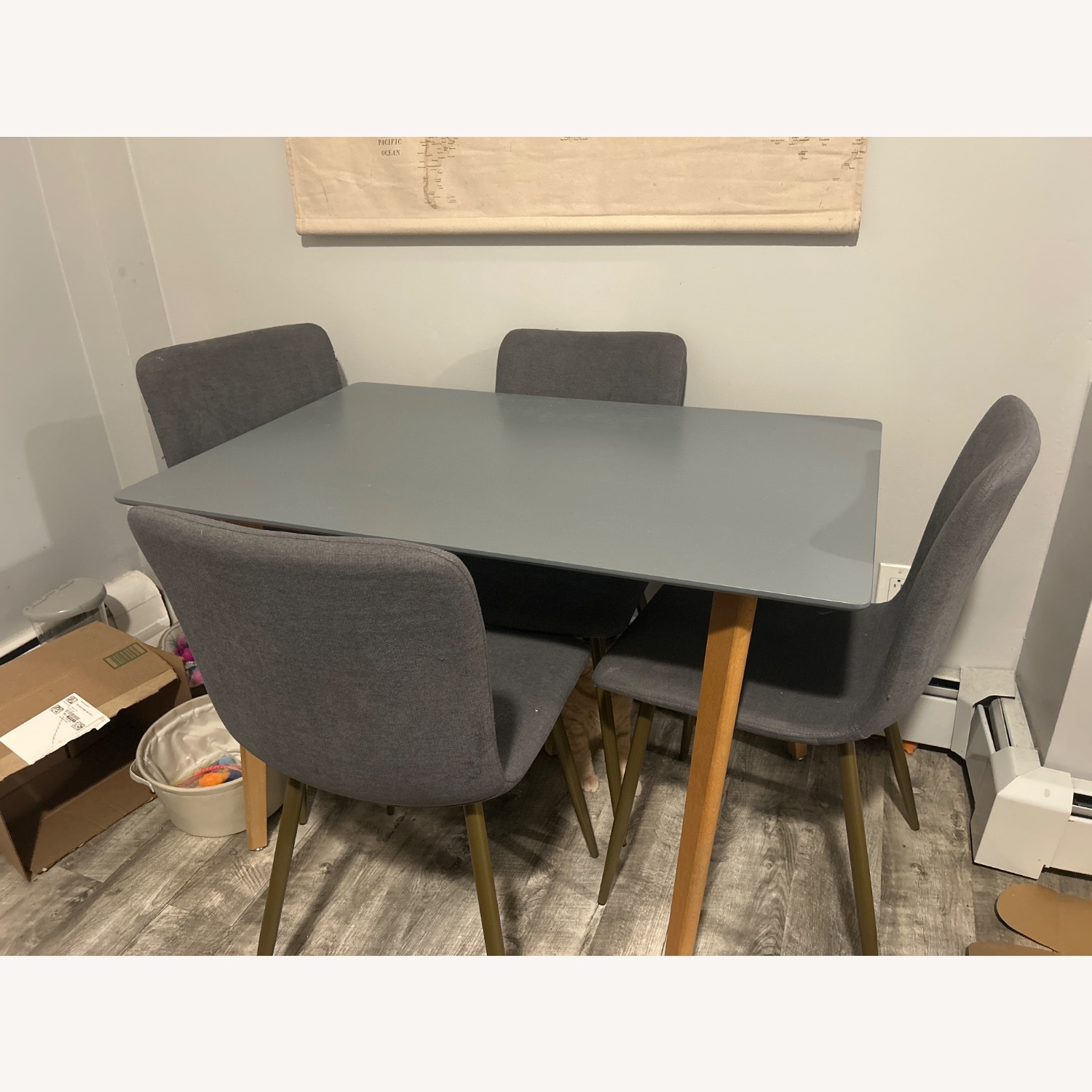 Blue Gray Dining Table and Chair - image-2