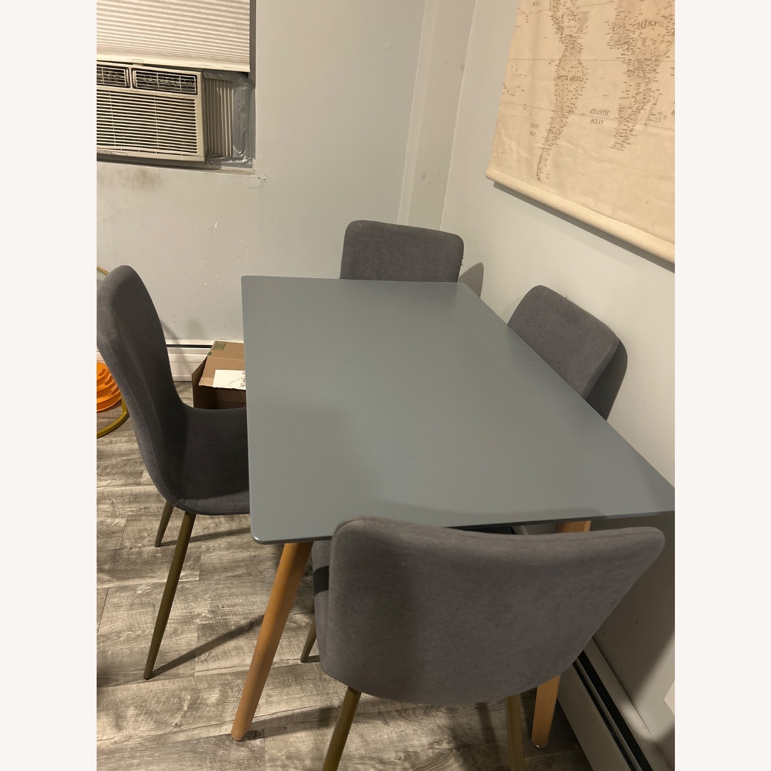 Blue Gray Dining Table and Chair - image-3