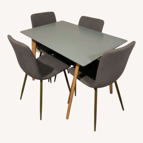 Used Blue Gray Dining Table and Chair for sale on AptDeco
