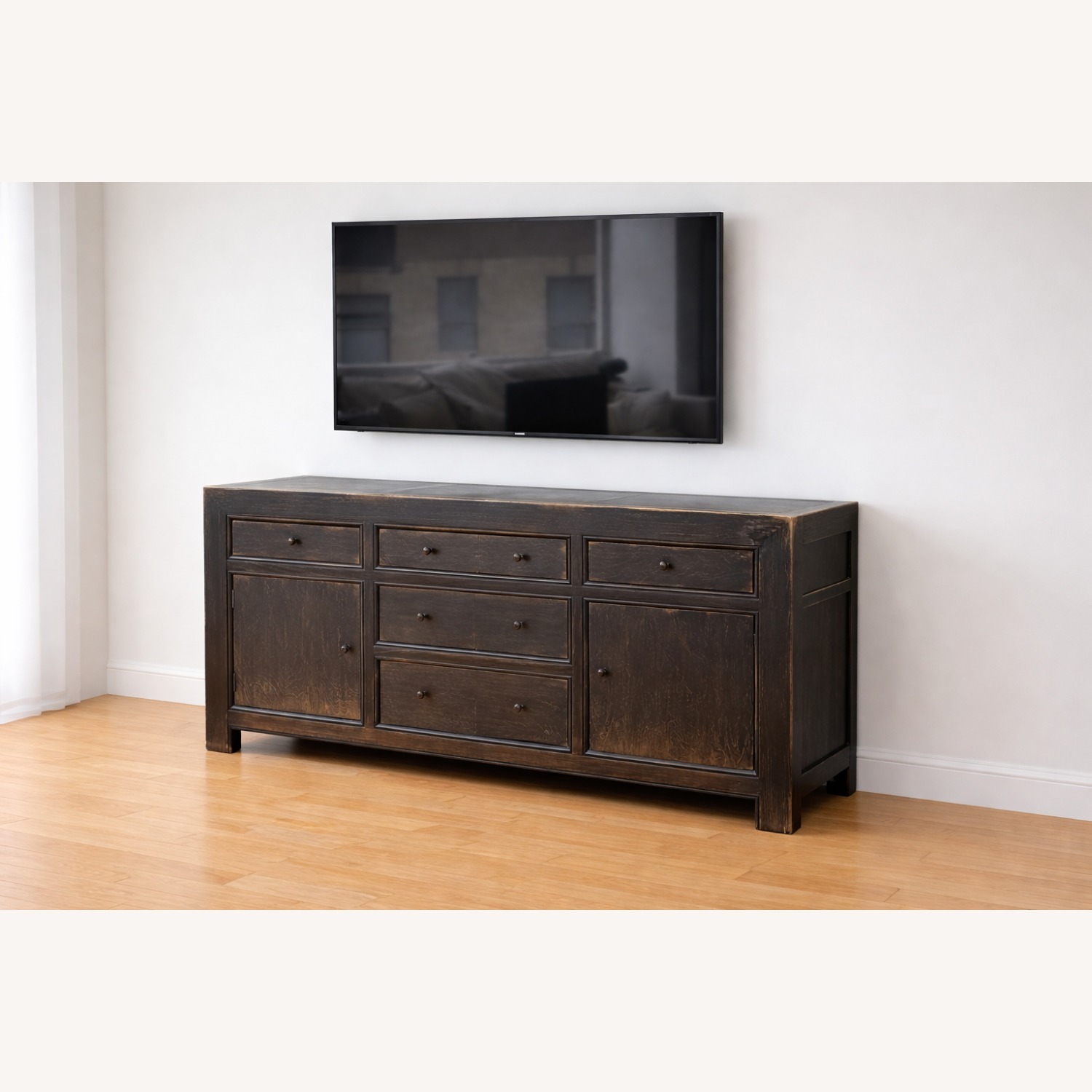 Pottery Barn Dawson Black Wood Media Storage - image-2
