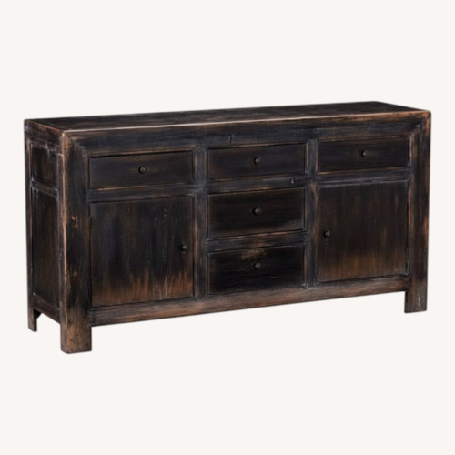 Used Pottery Barn Dawson Black Wood Media Storage for sale on AptDeco