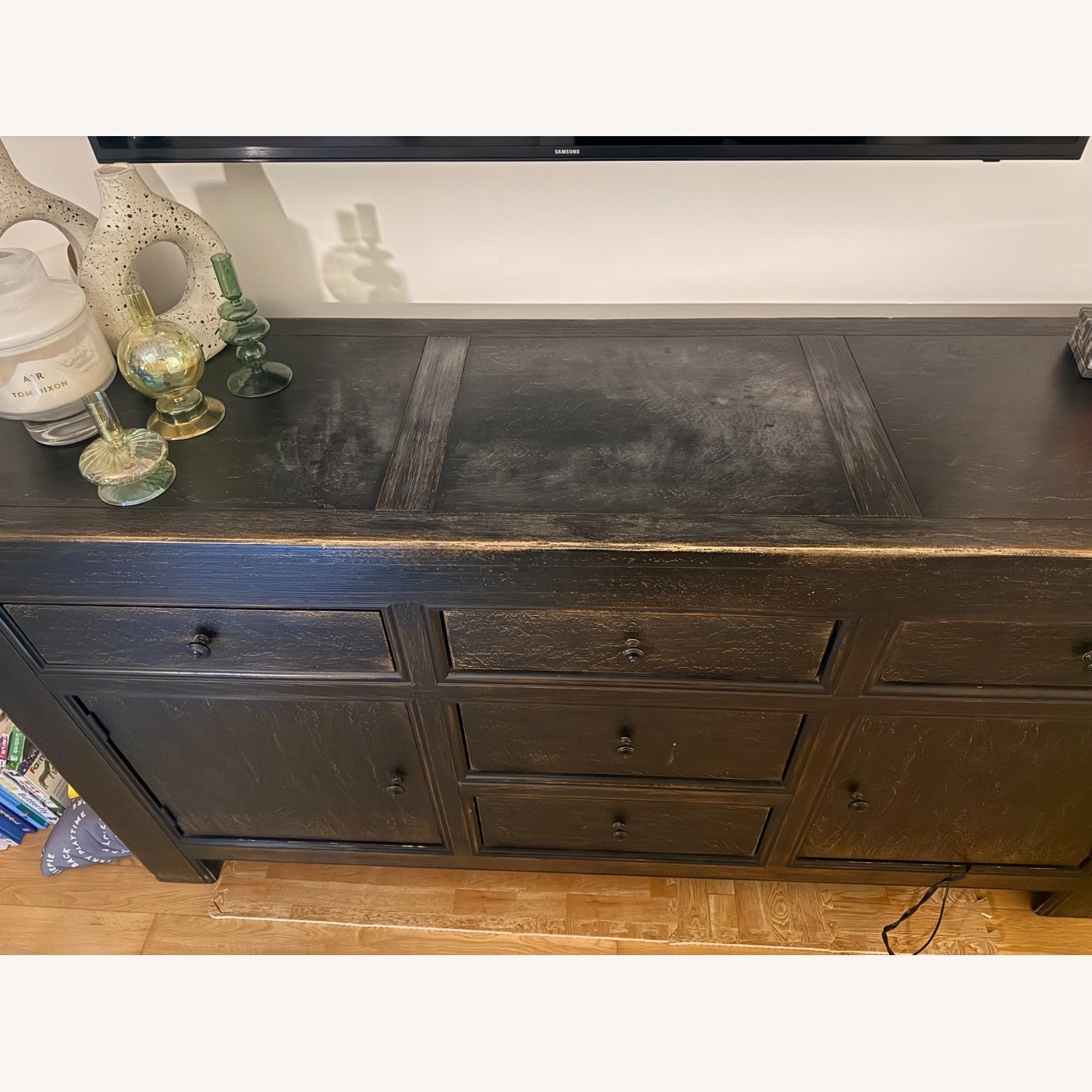 Pottery Barn Dawson Black Wood Media Storage - image-4