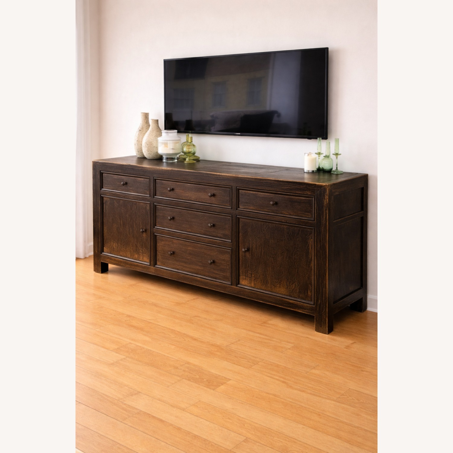 Pottery Barn Dawson Black Wood Media Storage - image-3