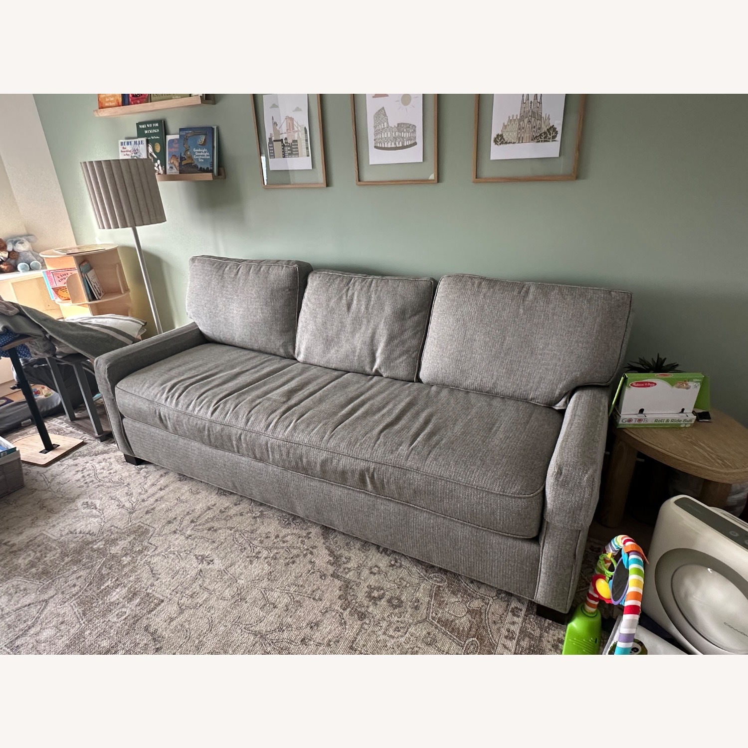 Lee Industries Light Gray Sleeper Sofa - image-3