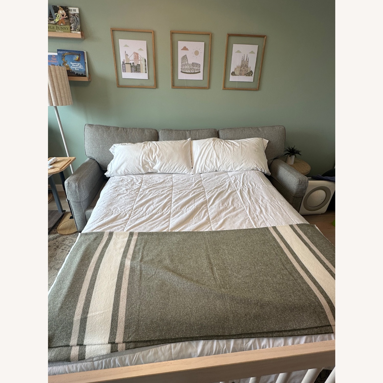 Lee Industries Light Gray Sleeper Sofa - image-4