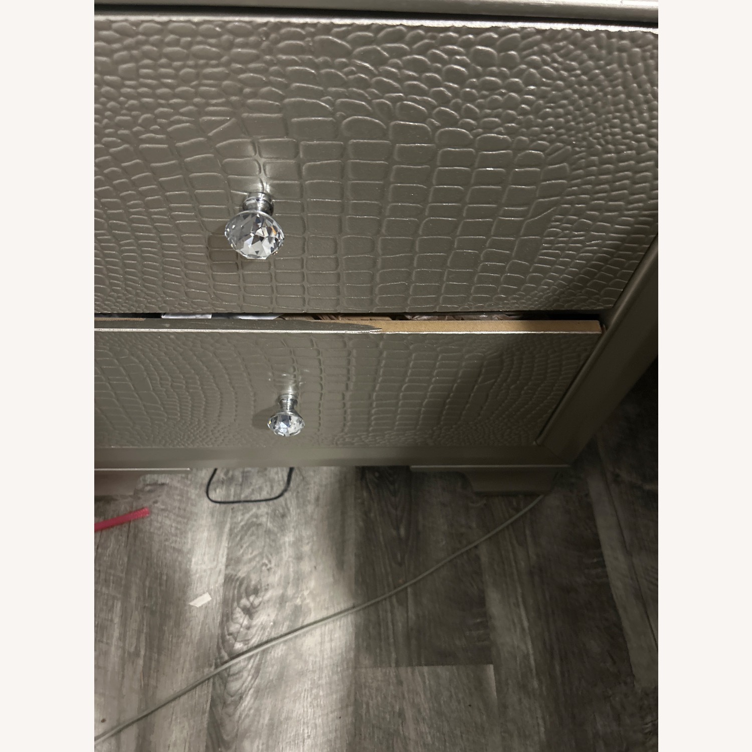 Gold Nightstand with Crystal Knobs - image-4