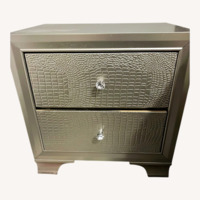 Gold Nightstand with Crystal Knobs