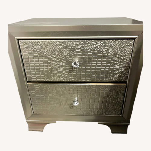 Used Gold Nightstand with Crystal Knobs for sale on AptDeco