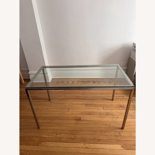 Used Design Within Reach Silver Glass Dining Table for sale on AptDeco
