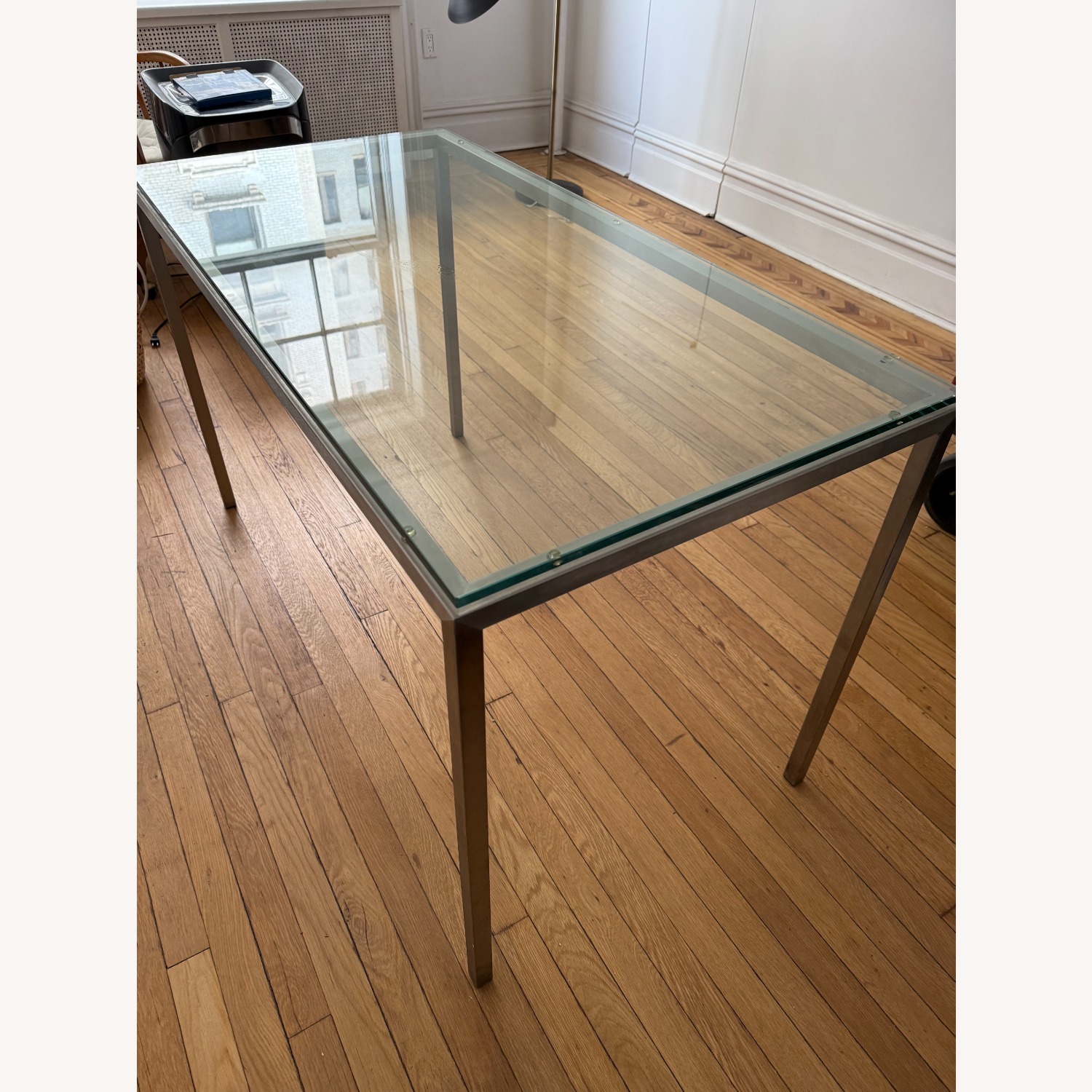 Design Within Reach Silver Glass Dining Table - image-2