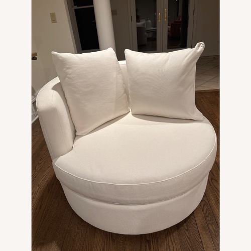 Used Pottery Barn Swivel Armchair Set of 2 for sale on AptDeco