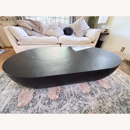 Used Crate & Barrel Fernando Black Metal Coffee Table for sale on AptDeco
