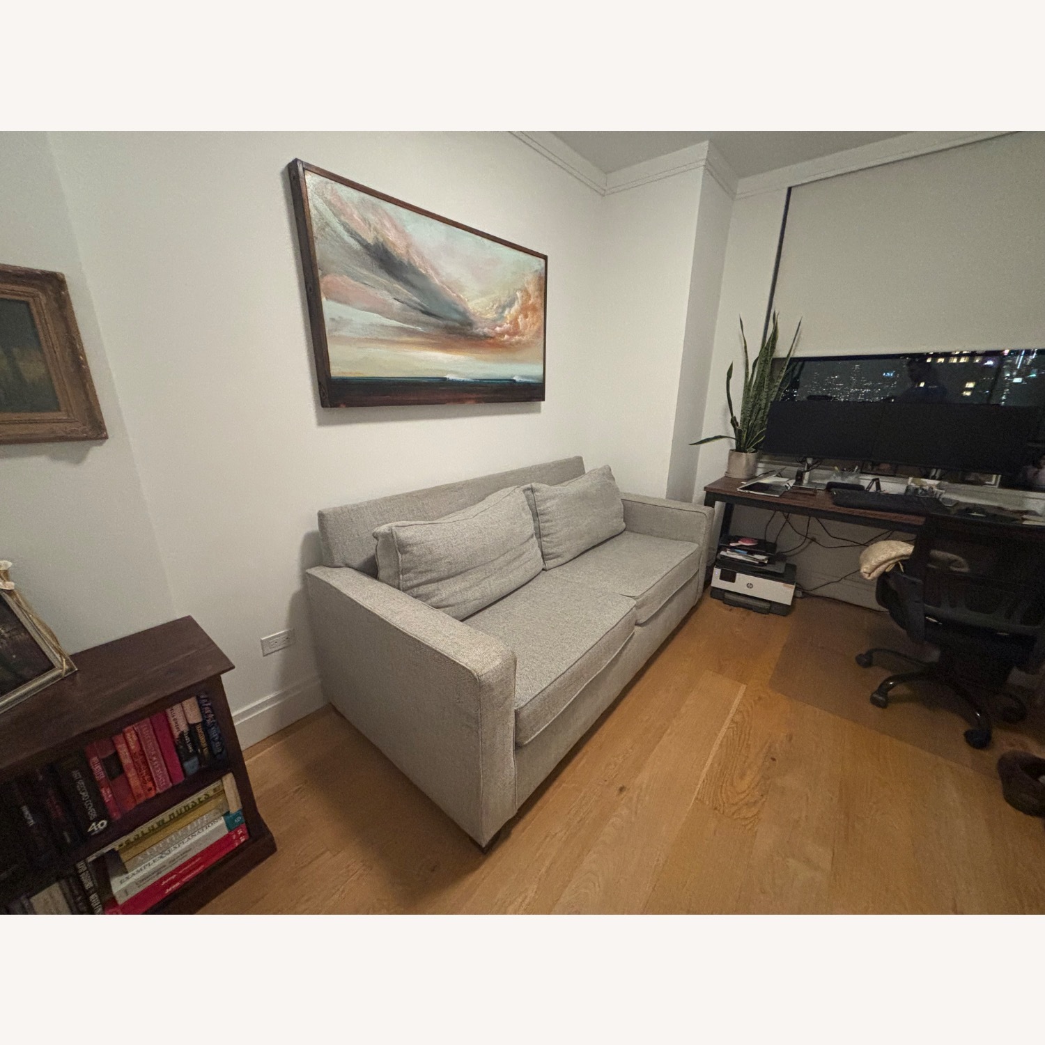 West Elm Light Gray Fabric 2 Seater Sofa - image-2