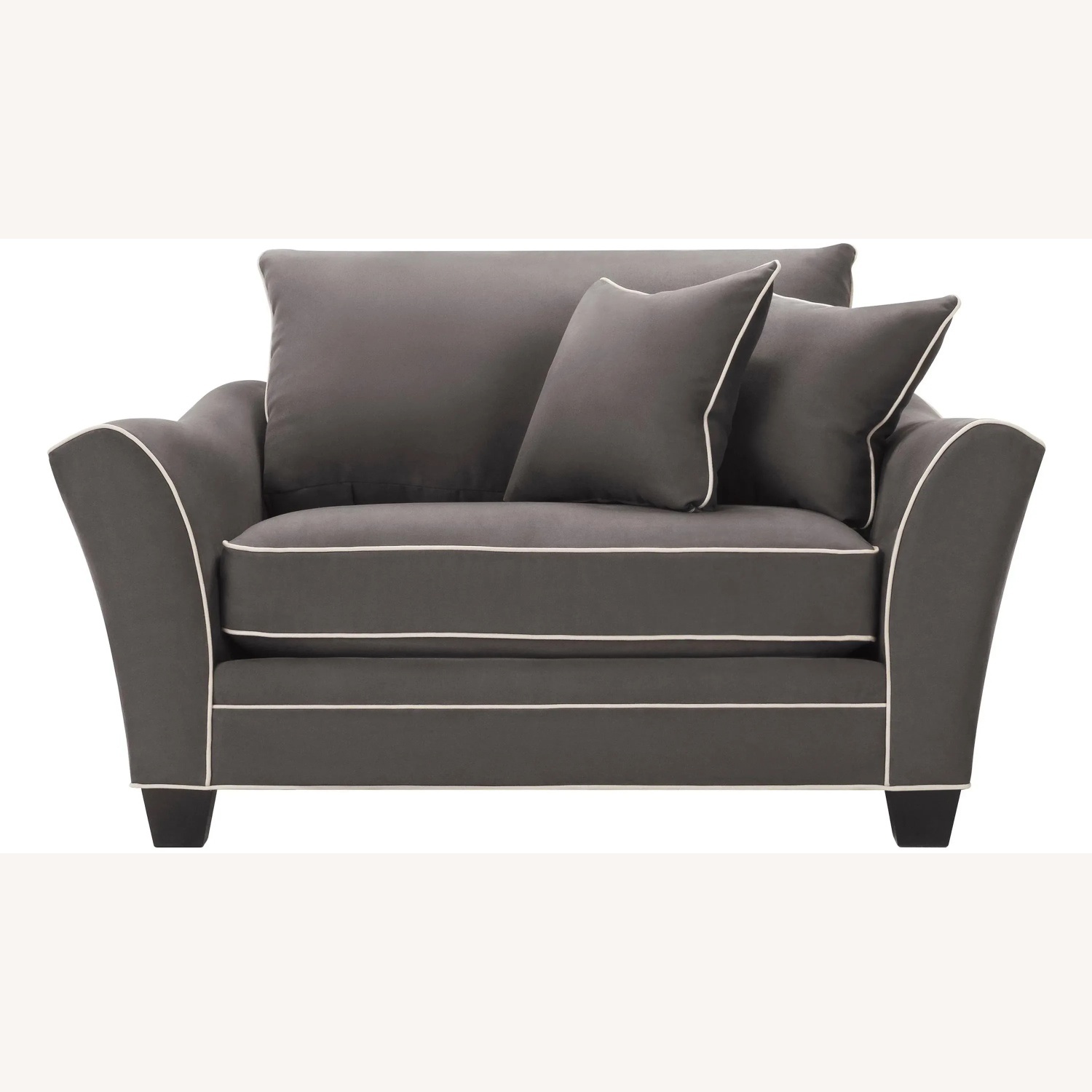 Raymour & Flanigan Dark Gray Chair and a Half - image-4