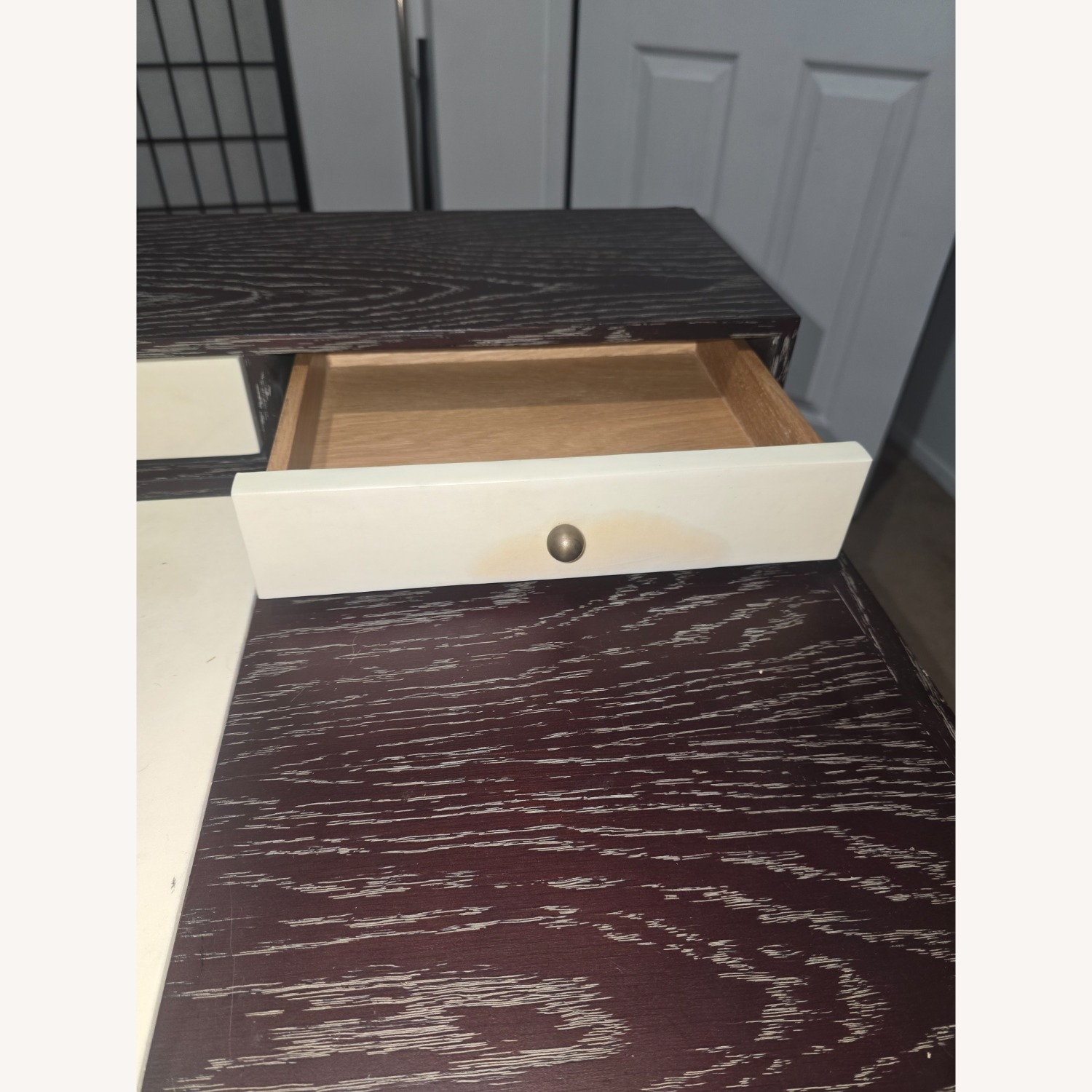 Vintage/Antique Dark Brown Wood Desk - image-4