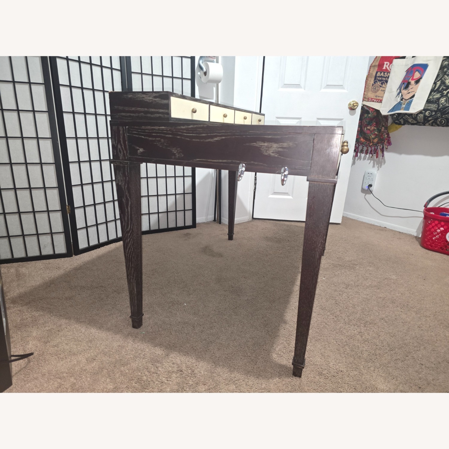 Vintage/Antique Dark Brown Wood Desk - image-3