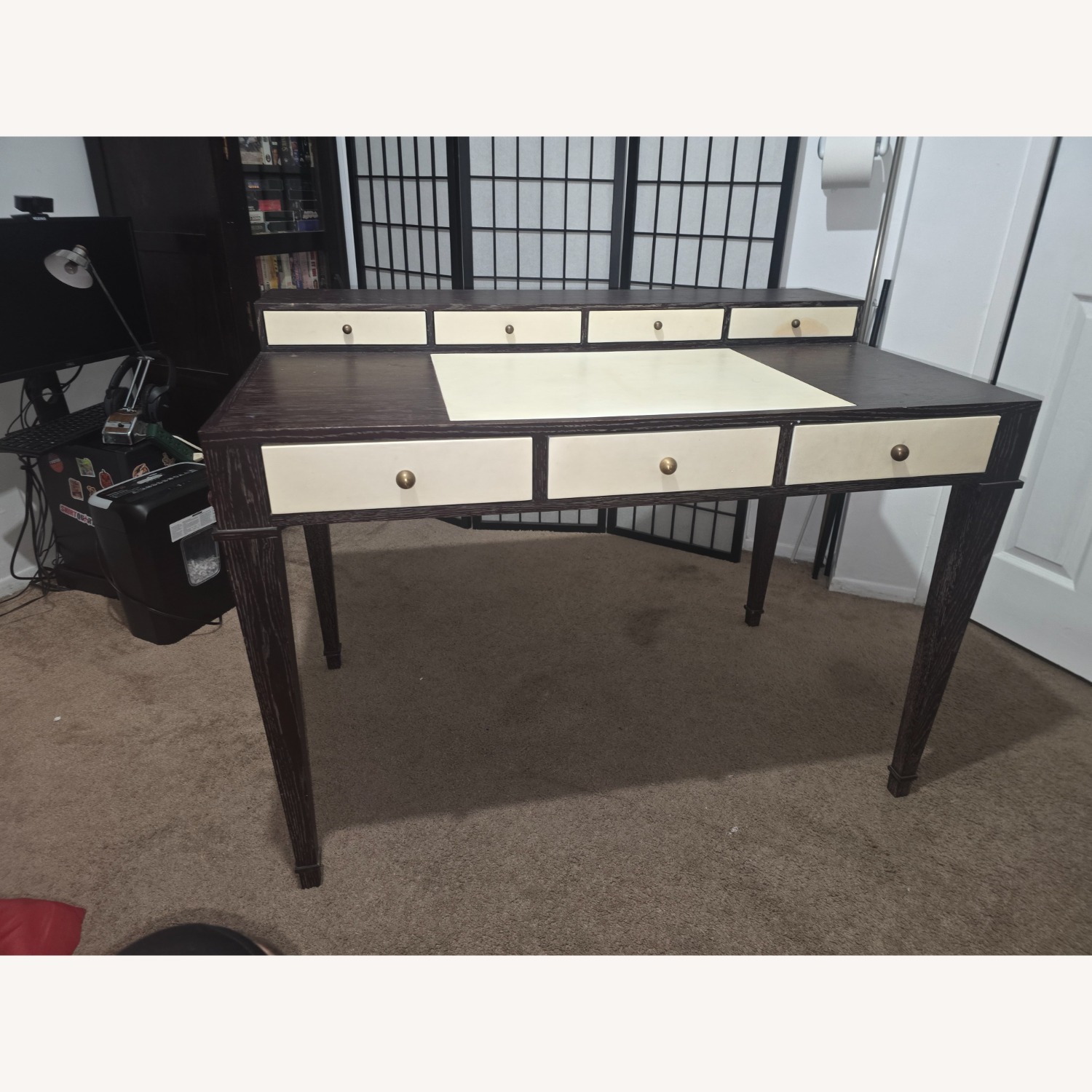 Vintage/Antique Dark Brown Wood Desk - image-5