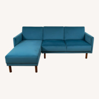 Green 2 Piece Velvet Sectional