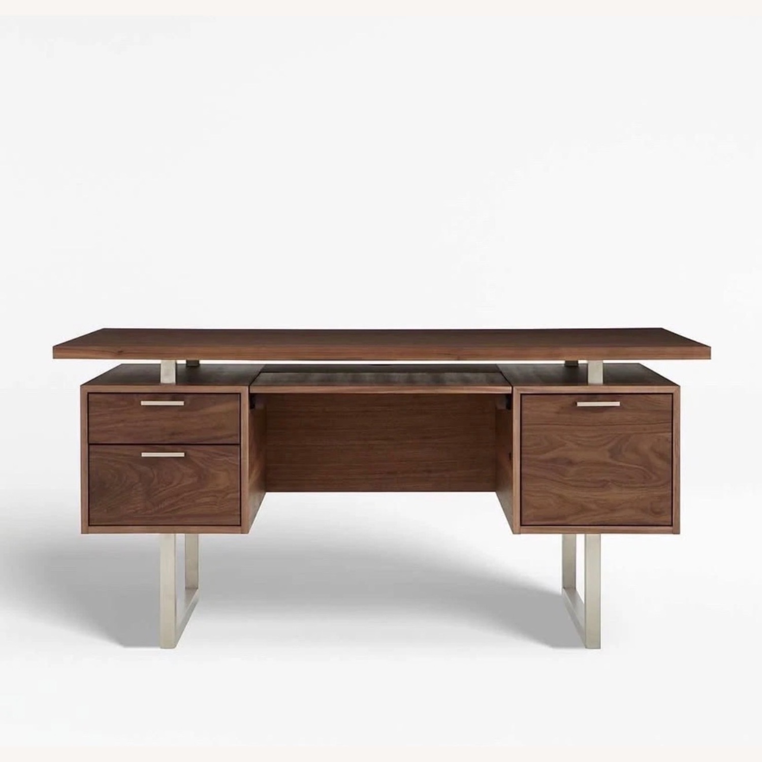 Crate & Barrel Clyburn Dark Brown Wood Desk - image-1