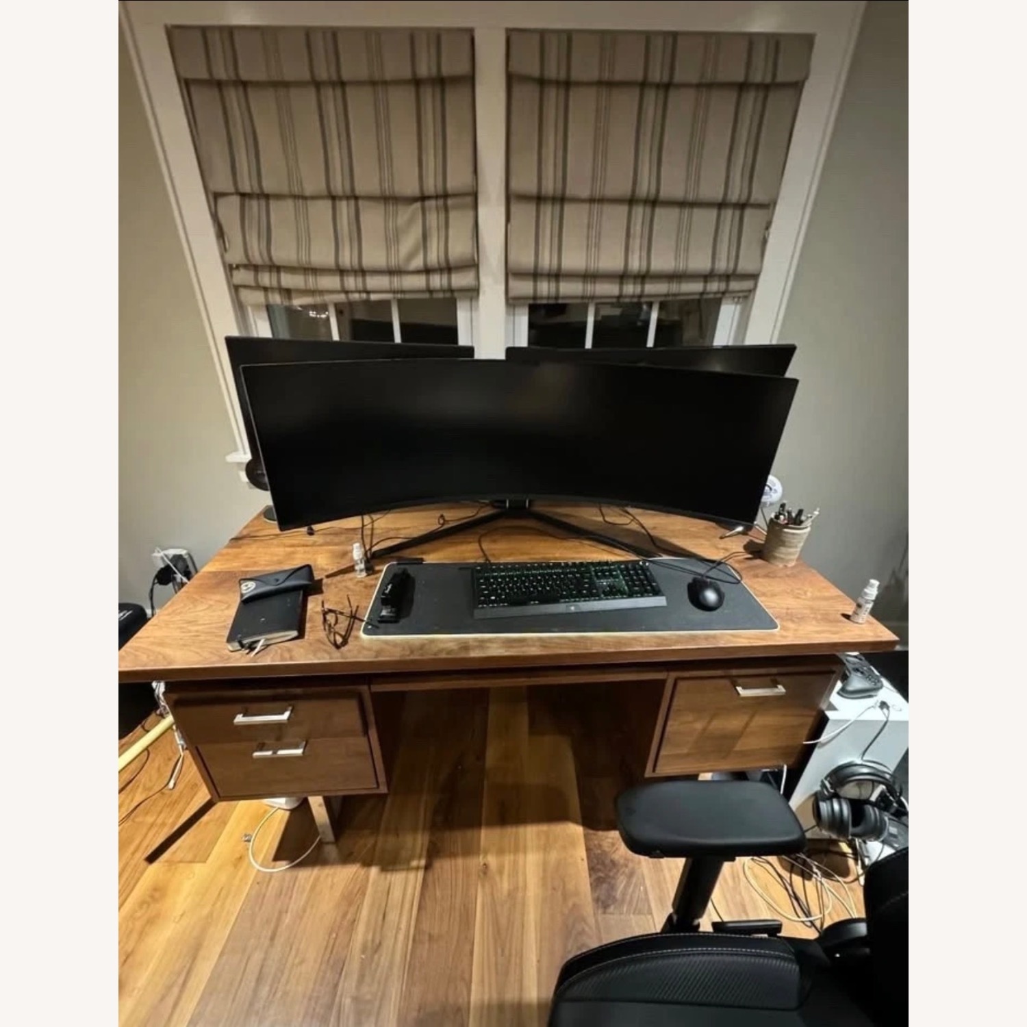 Crate & Barrel Clyburn Dark Brown Wood Desk - image-2