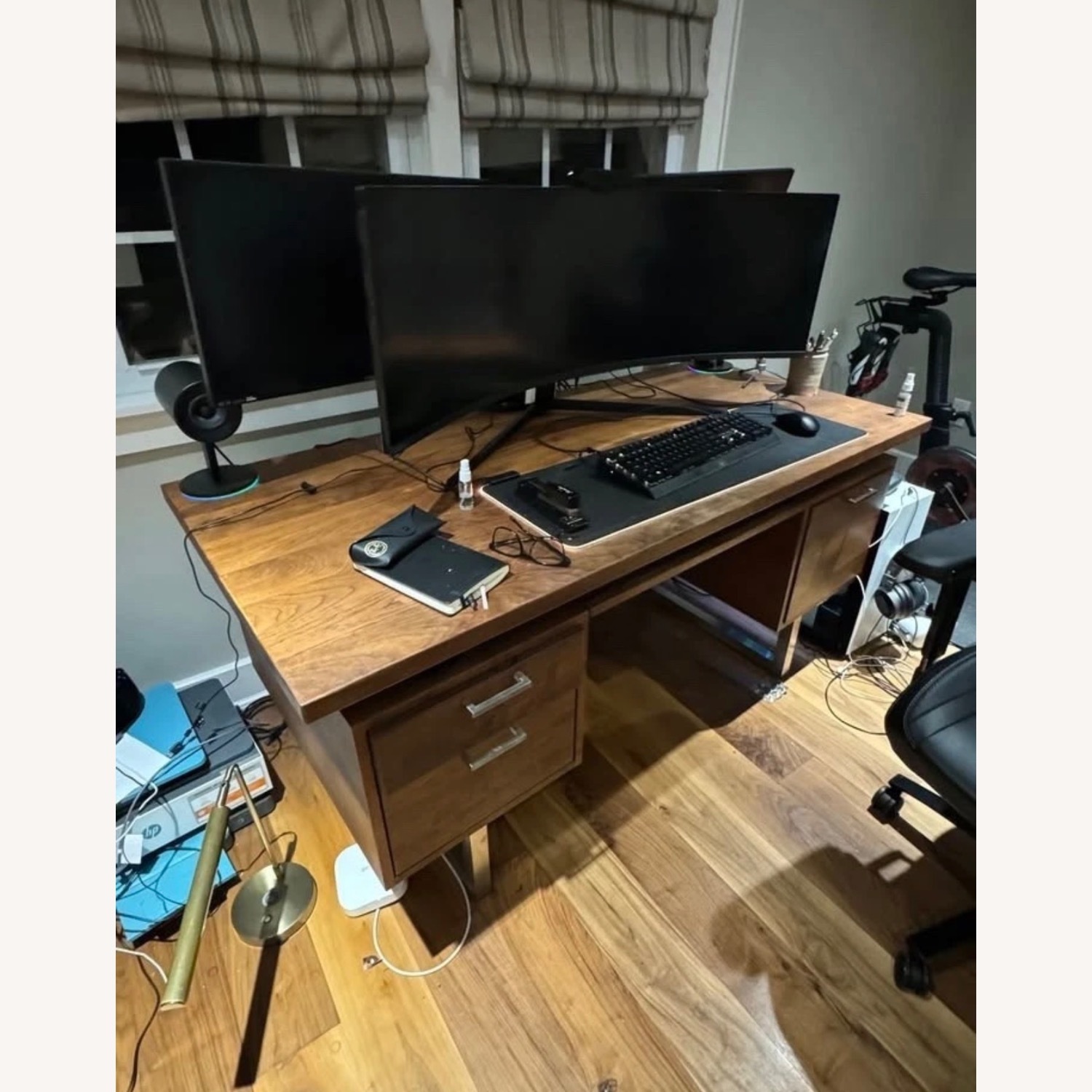 Crate & Barrel Clyburn Dark Brown Wood Desk - image-3