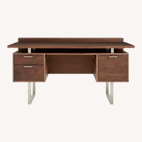 Used Crate & Barrel Clyburn Dark Brown Wood Desk for sale on AptDeco