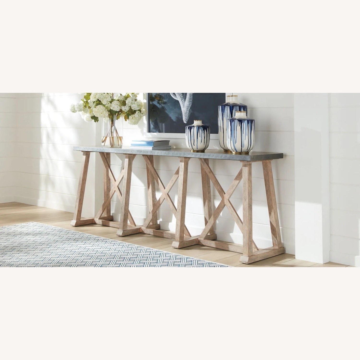 Ethan Allen Metal & Wood Console Table - image-5