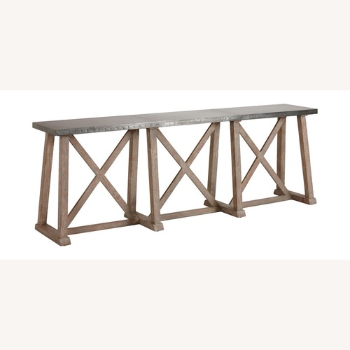 Used Ethan Allen Metal & Wood Console Table for sale on AptDeco