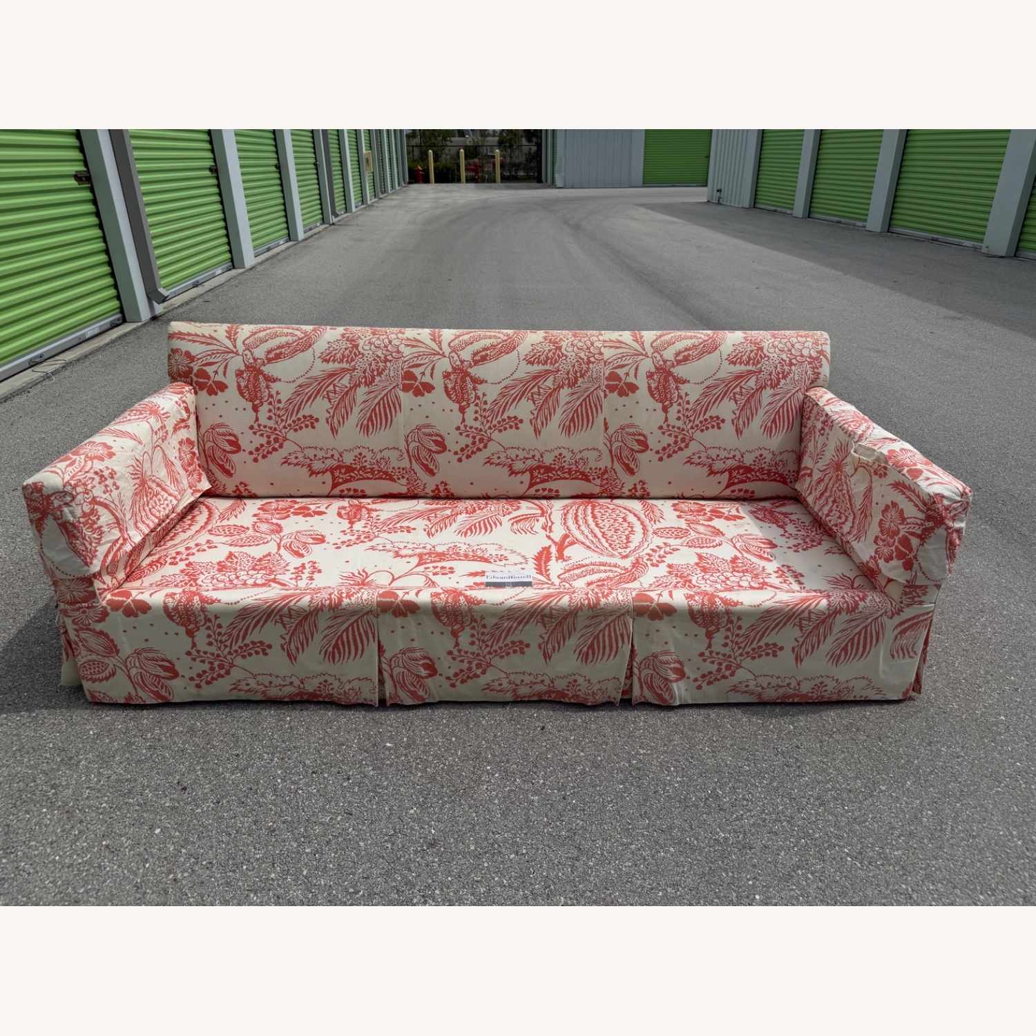 Edward Ferrell Cream Coral Pali Print Sofa - image-8