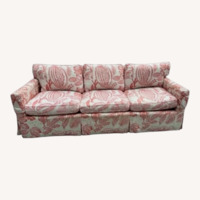 Edward Ferrell Cream Coral Pali Print Sofa