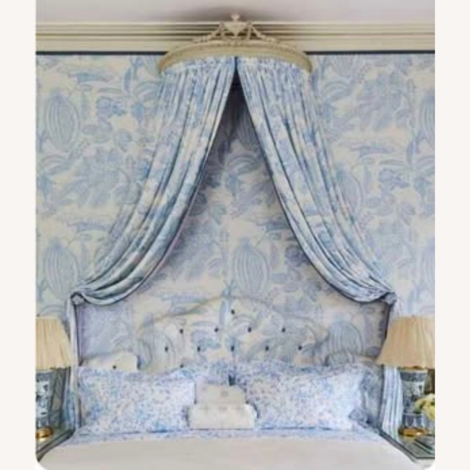 Edward Ferrell Cream Coral Pali Print Sofa - image-4