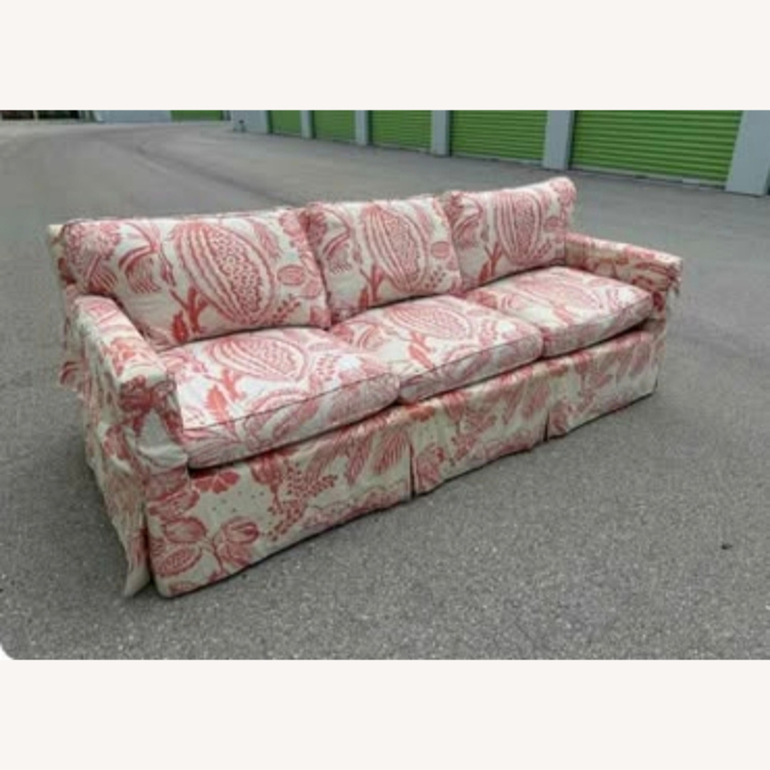 Edward Ferrell Cream Coral Pali Print Sofa - image-1