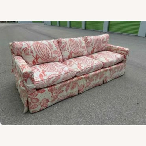 Used Edward Ferrell Cream Coral Pali Print Sofa for sale on AptDeco