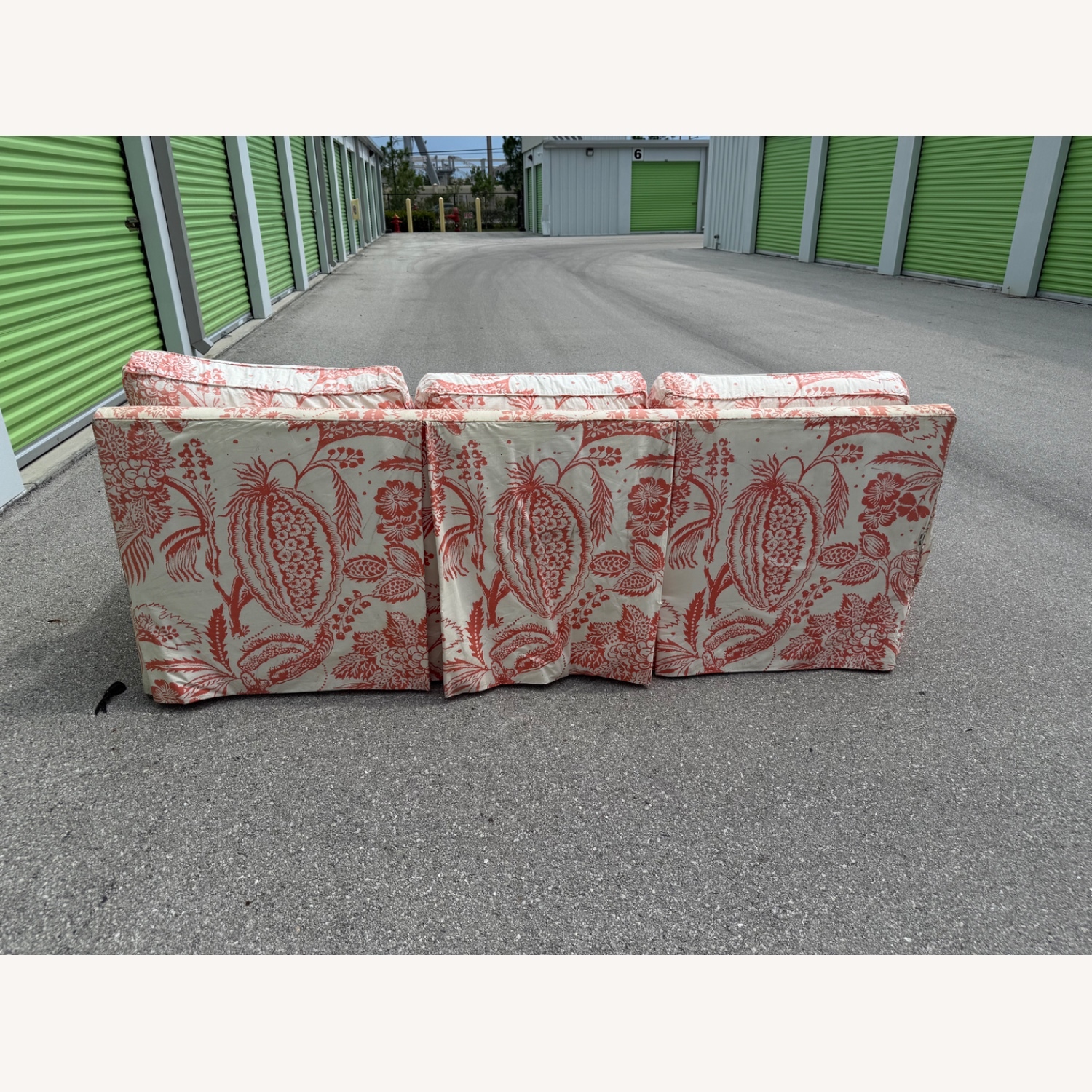 Edward Ferrell Cream Coral Pali Print Sofa - image-7