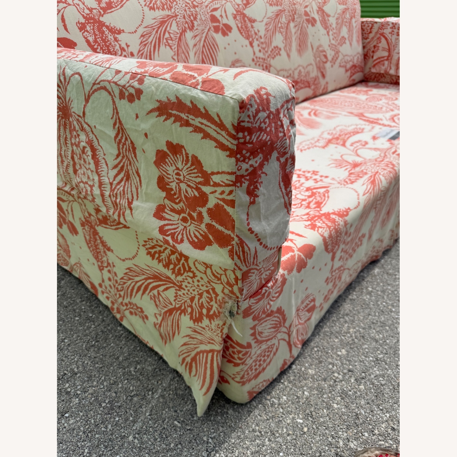 Edward Ferrell Cream Coral Pali Print Sofa - image-9