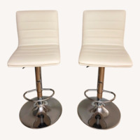 White Fabric Stools
