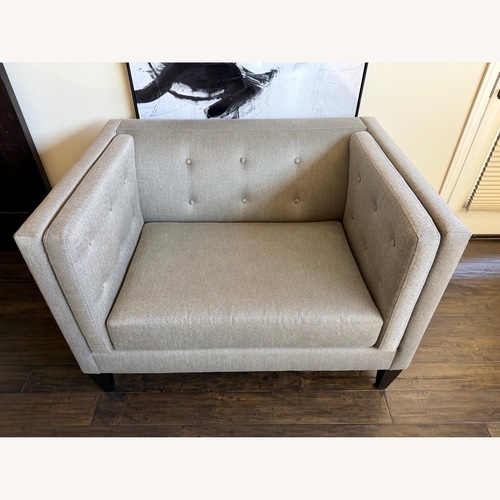 Used Crate & Barrel Aidan Light Gray Chair-And-A-Half for sale on AptDeco