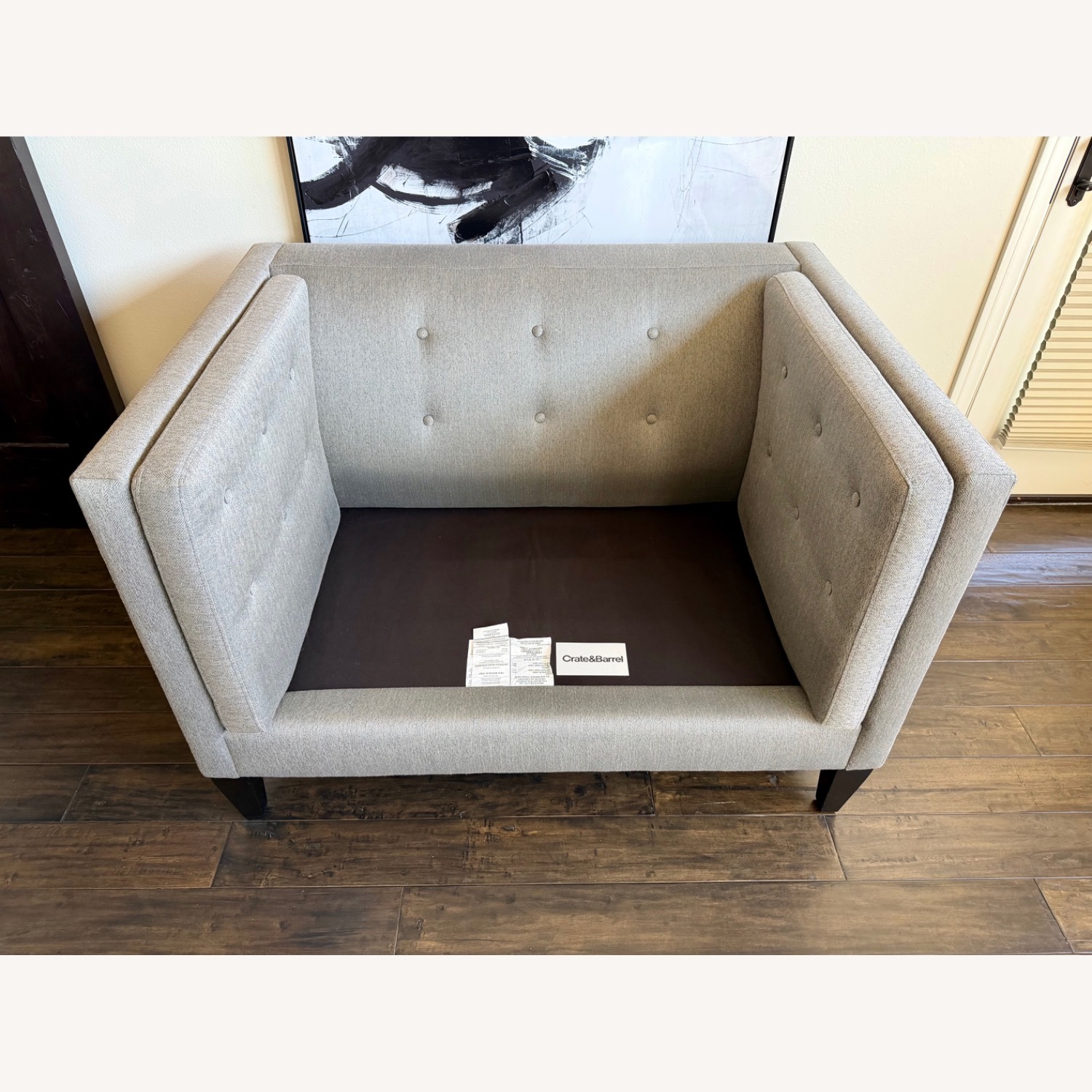 Crate & Barrel Aidan Light Gray Chair-And-A-Half - image-6