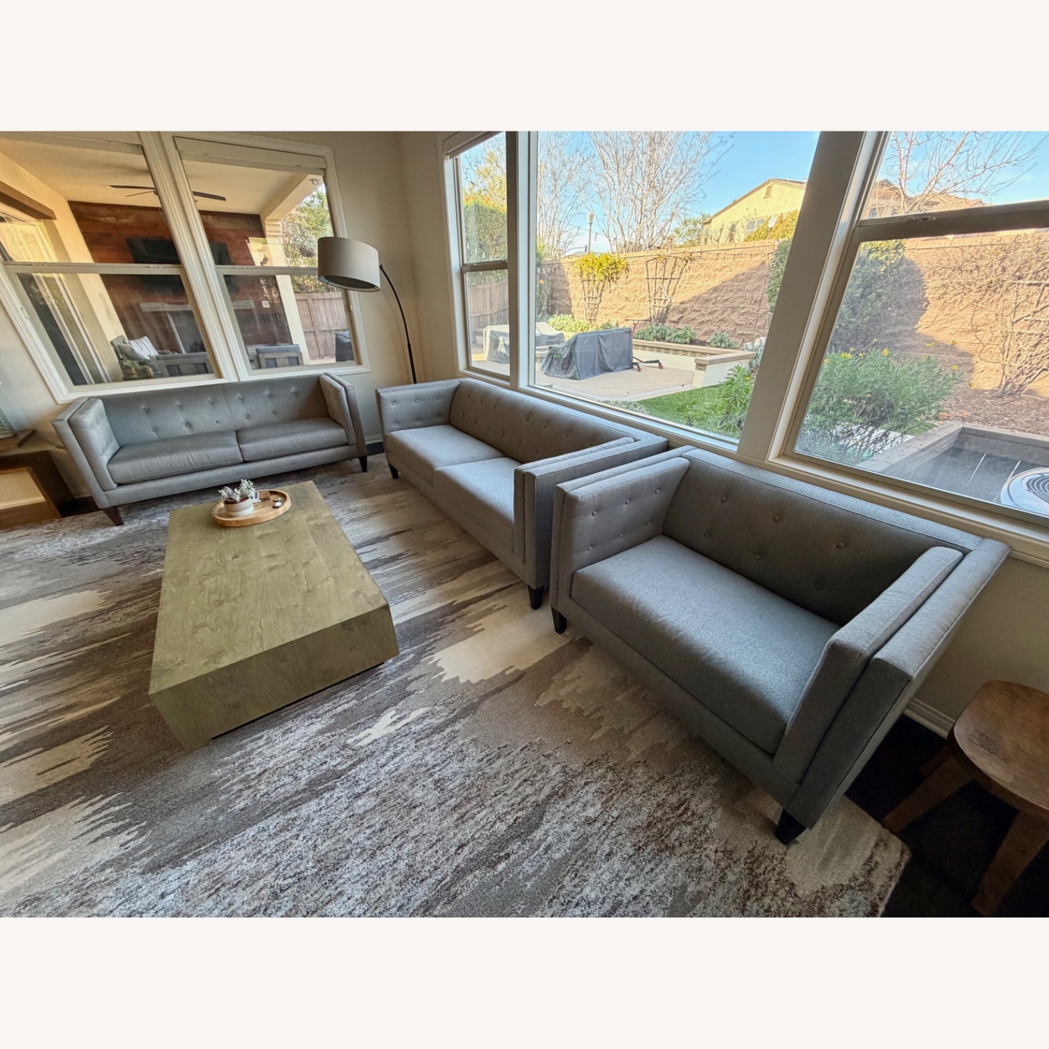 Crate & Barrel Aidan Light Gray Chair-And-A-Half - image-2