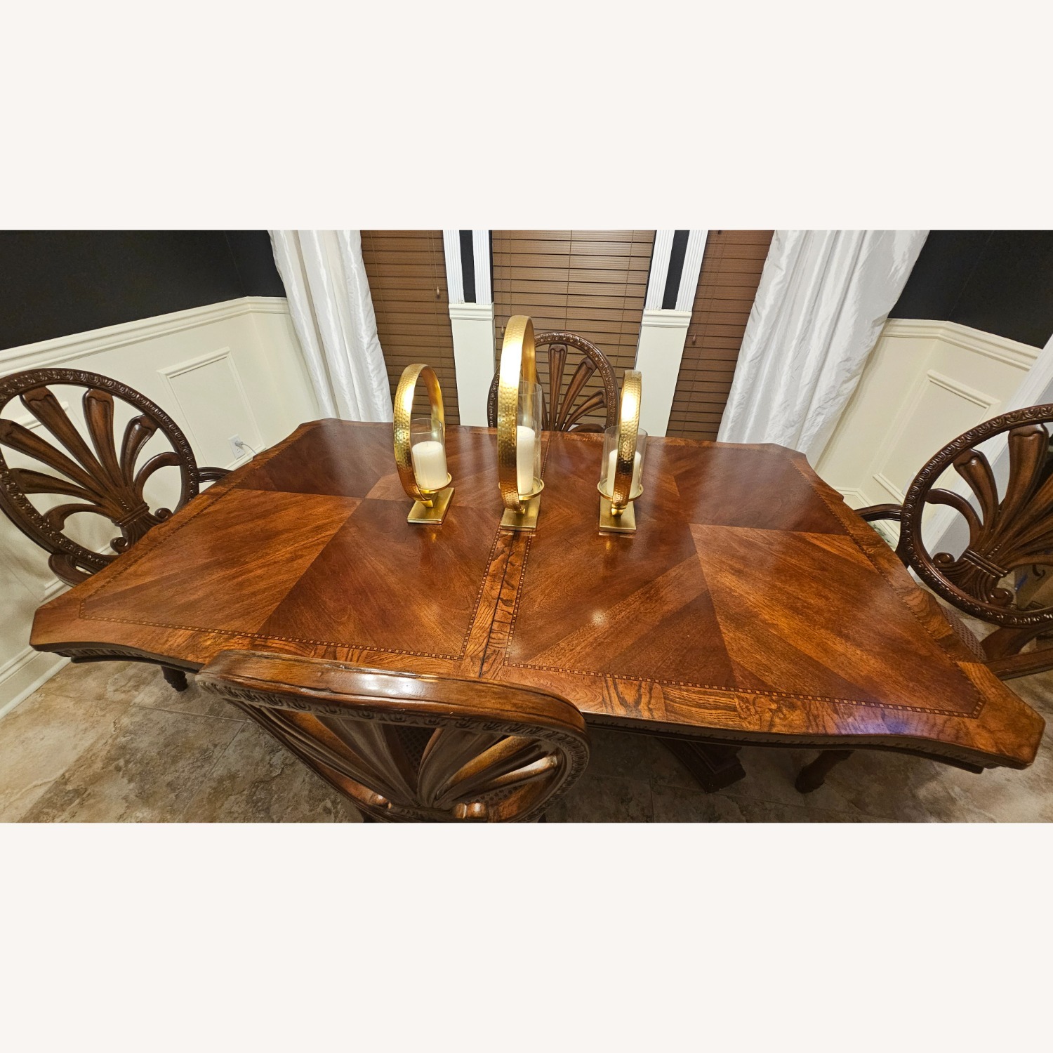 Ashley Dark Brown Wood Dining Set - image-3