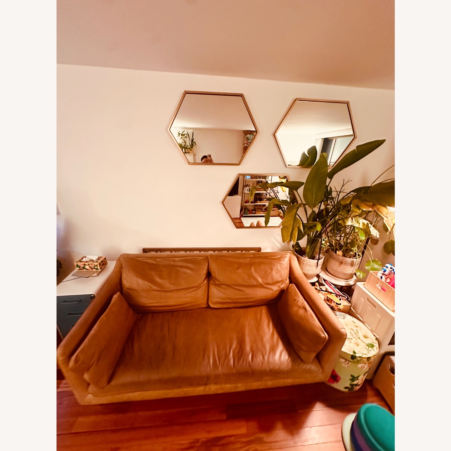 Interior Define Natural Leather 2 Seater Sofa - image-2