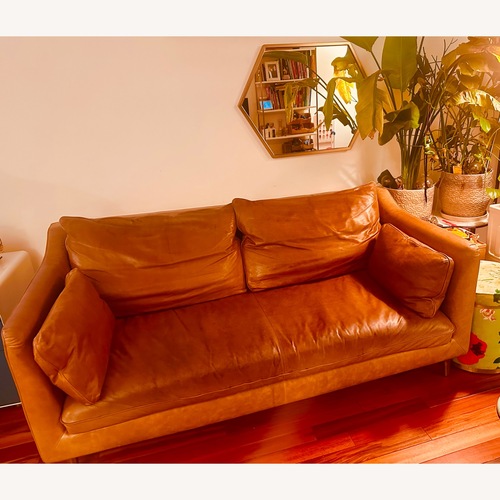 Used Interior Define Natural Leather 2 Seater Sofa for sale on AptDeco