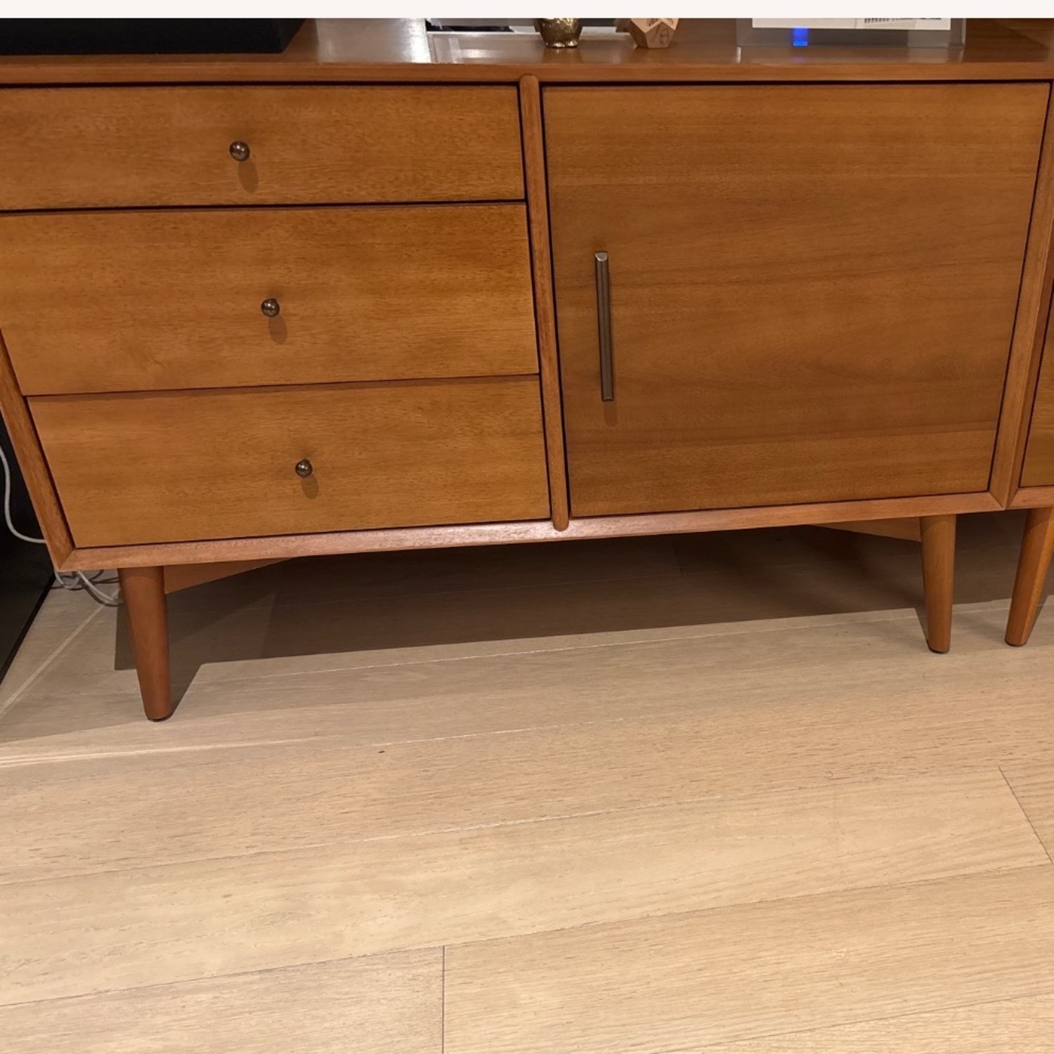 West Elm Light Brown Wood Media Storage - image-1