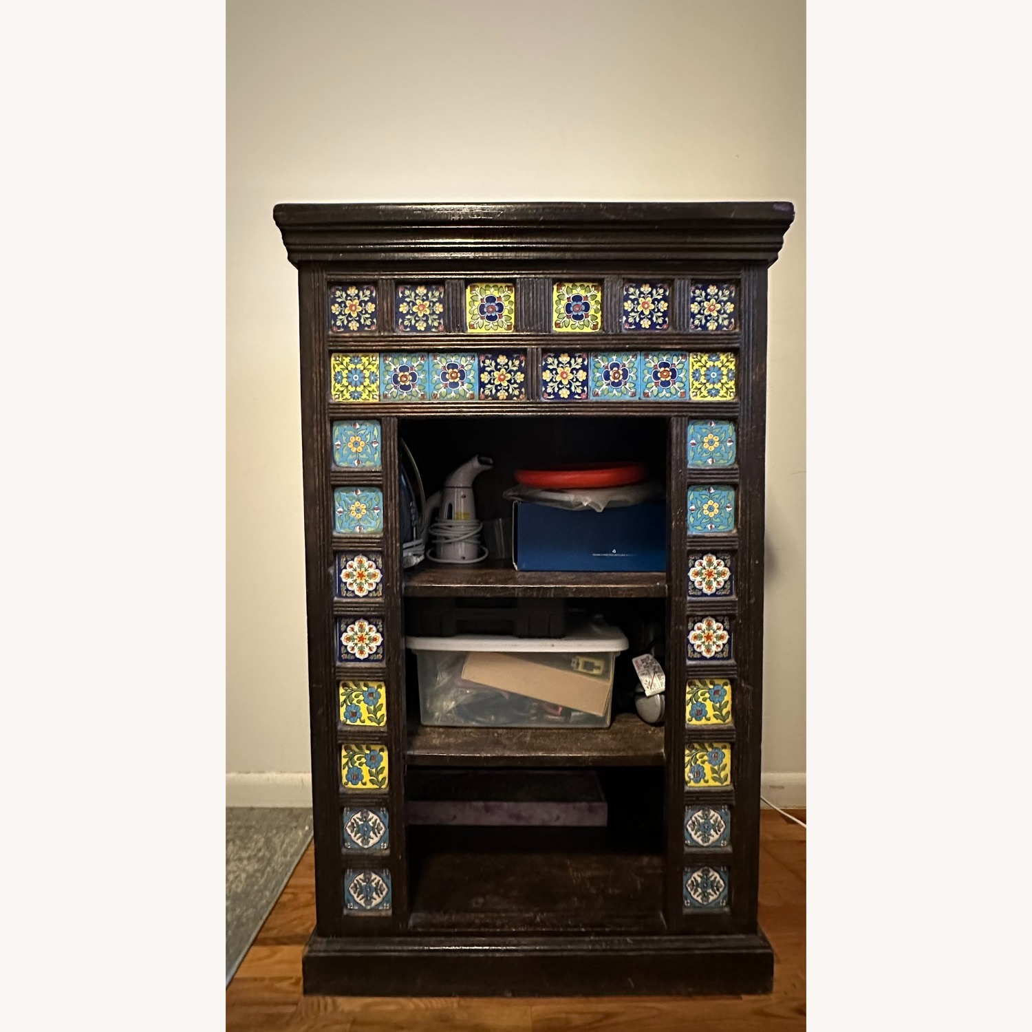 Vintage/Antique Dark Brown Wood Armoire - image-3