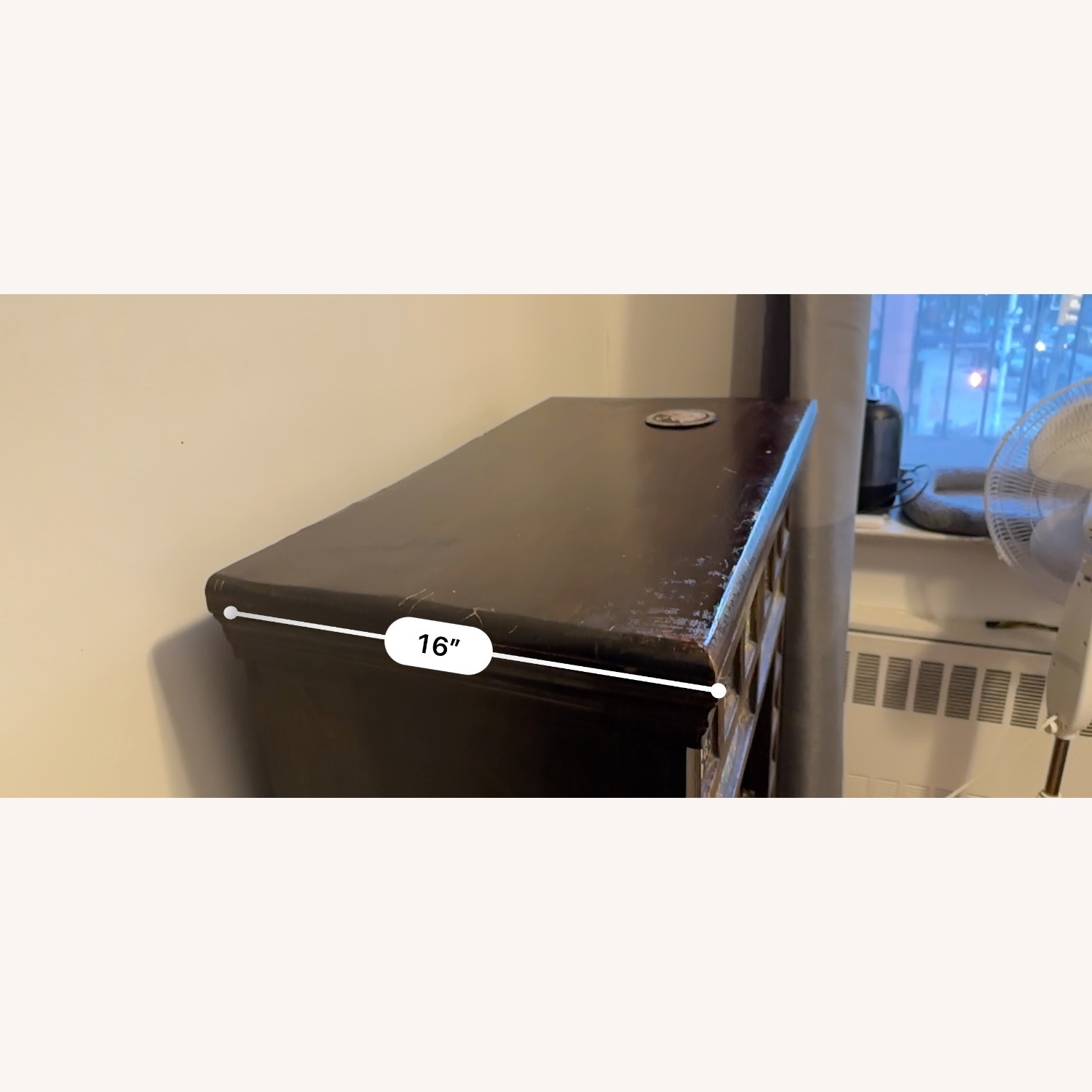 Vintage/Antique Dark Brown Wood Armoire - image-2