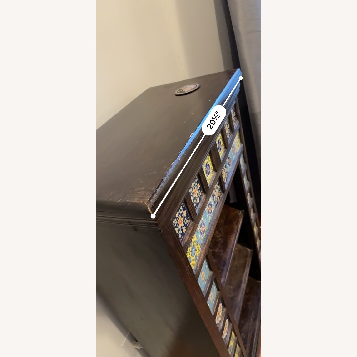 Vintage/Antique Dark Brown Wood Armoire - image-5