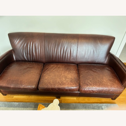 Used Crate & Barrel Briarwood Leather Sofa for sale on AptDeco