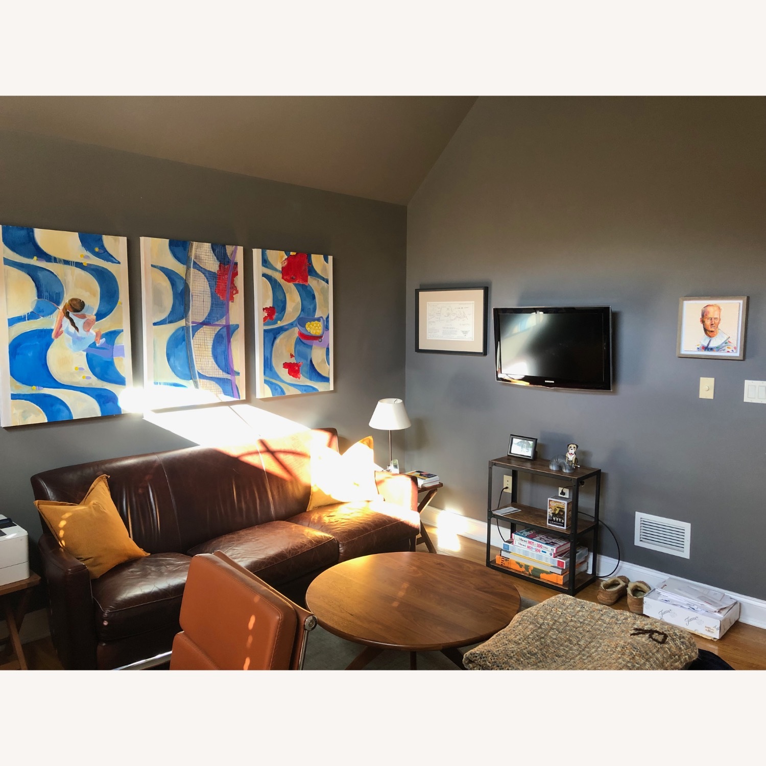 Crate & Barrel Briarwood Leather Sofa - image-6